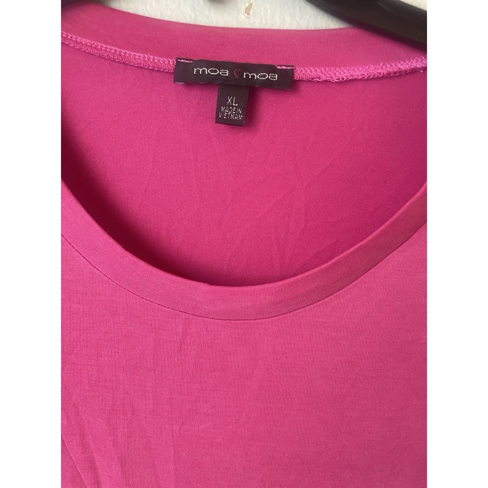 Moa Moa Women's short Sleeve Pink side tie. XL - Picture 2 of 4